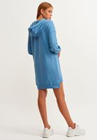 Bayan Mavi Yumuşak Dokulu Sweat Elbise