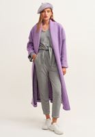 Bayan Gri Belden Bağlamalı Crop Sweat