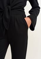 Bayan Siyah Pileli Sweat Pantolon