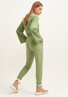 Bayan Yeşil Pileli Sweat Pantolon