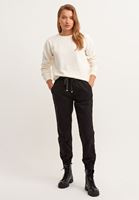 Bayan Krem Zero-Neck Crop Sweatshirt