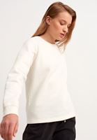 Bayan Krem Zero-Neck Crop Sweatshirt