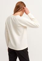 Bayan Krem Zero-Neck Crop Sweatshirt