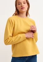 Bayan Sarı Zero-Neck Crop Sweatshirt