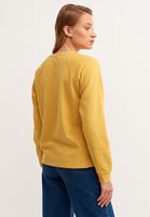 Bayan Sarı Zero-Neck Crop Sweatshirt