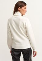 Bayan Krem Roll-Neck Sweatshirt