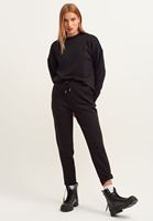 Bayan Siyah Zero-Neck Sweatshirt