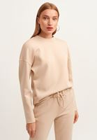 Bayan Krem Zero-Neck Sweatshirt