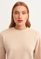 Bayan Krem Zero-Neck Sweatshirt