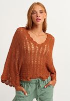 Bayan Kiremit V-Neck Bohem Triko
