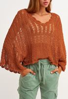 Bayan Kiremit V-Neck Bohem Triko