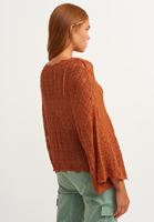 Bayan Kiremit V-Neck Bohem Triko