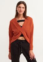 Bayan Kiremit Çok Yönlü Şönil Crop Top