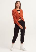 Bayan Kiremit Çok Yönlü Şönil Crop Top