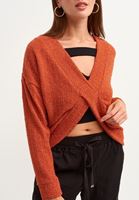 Bayan Kiremit Çok Yönlü Şönil Crop Top