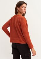 Bayan Kiremit Çok Yönlü Şönil Crop Top