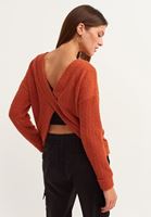 Bayan Kiremit Çok Yönlü Şönil Crop Top