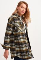 Bayan Çok Renkli Oversize Ekose Gömlek Ceket