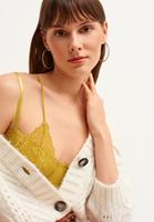 Bayan Yeşil Romantik Dantelli Bralet