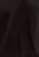 Women Black Cotton V-neck T-shirt