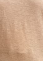 Women Beige Cotton U-neck T-shirt
