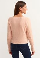 Bayan Pembe Kruvaze Crop Triko 