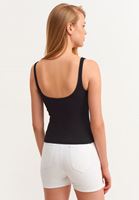 Bayan Siyah U Yaka Tank Top