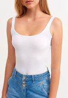 Bayan Beyaz U Yaka Tank Top