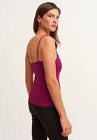 Bayan Vişne Çürüğü Casual Kare Yaka Atlet