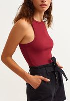 Bayan Bordo Kurtarıcı Halter Yaka Atlet