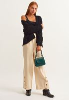 Bayan Siyah Pamuklu Kare Yaka Atlet