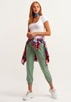 Bayan Beyaz Casual U Yaka Tişört