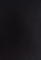 Bayan Siyah Fermuarlı Yaka Casual Top