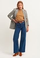 Bayan Mavi Wide-Leg Denim Pantolon