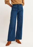 Bayan Mavi Wide-Leg Denim Pantolon