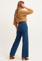 Bayan Mavi Wide-Leg Denim Pantolon