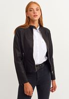 Bayan Siyah Vegan Biker Ceket