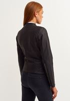 Bayan Siyah Vegan Biker Ceket