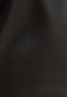 Bayan Siyah Vegan Deri Mini Şort