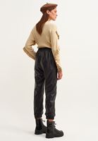 Bayan Siyah Vegan Jogger Pantolon