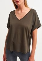 Bayan Yeşil Nature Friendly Oversize Tişört ( MODAL )