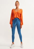 Bayan Mavi Ekstra Yumuşak Dokulu Toparlayıcı Tayt