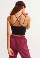 Bayan Siyah Jakarlı Dikişsiz Crop Top