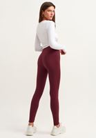 Bayan Bordo Casual Dikişsiz Toparlayıcı Tayt