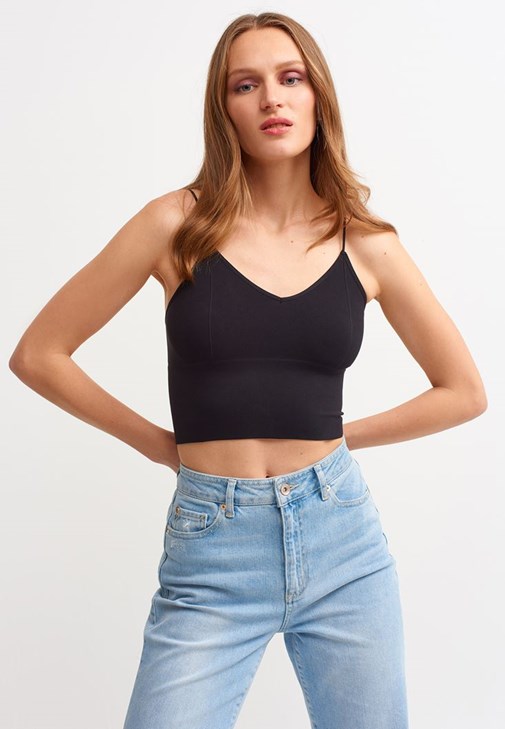 Siyah Dikişsiz Crop Top 20KOX-PADLETAS20K | OXXO