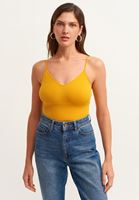 Bayan Sarı Dikişsiz Crop Top