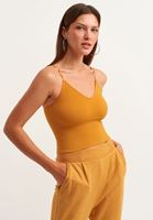 Bayan Turuncu Dikişsiz Crop Top