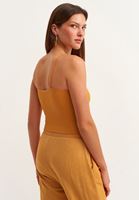 Bayan Turuncu Dikişsiz Crop Top