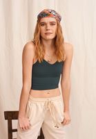 Bayan Yeşil Dikişsiz Crop Top