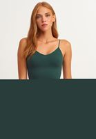 Bayan Yeşil Dikişsiz Crop Top